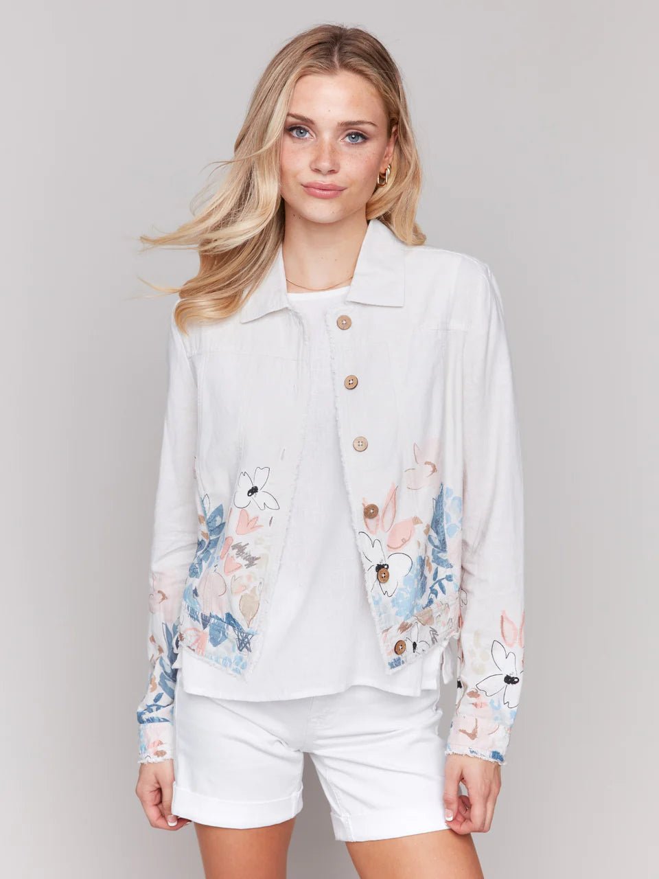 Linen Jacket C6199 - Hello Beautiful BoutiqueJacketCharlie B