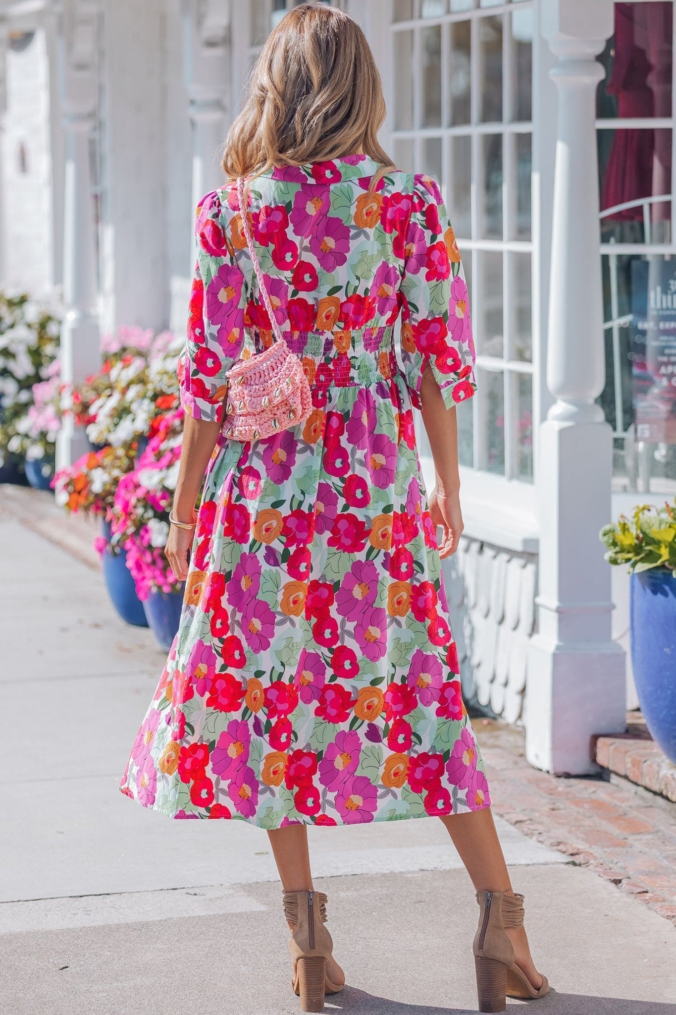 Lisa Puffy Half Sleeve Dress - Hello Beautiful BoutiqueFloral DressesThreaded Pear