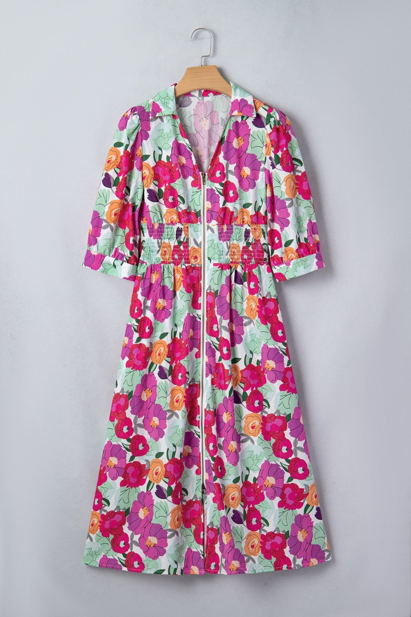 Lisa Puffy Half Sleeve Dress - Hello Beautiful BoutiqueFloral DressesThreaded Pear