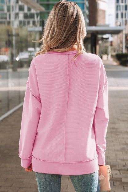 Liv Drop Shoulder Baggy Pullover - Hello Beautiful BoutiqueLong Sleeve TopsThreaded Pear