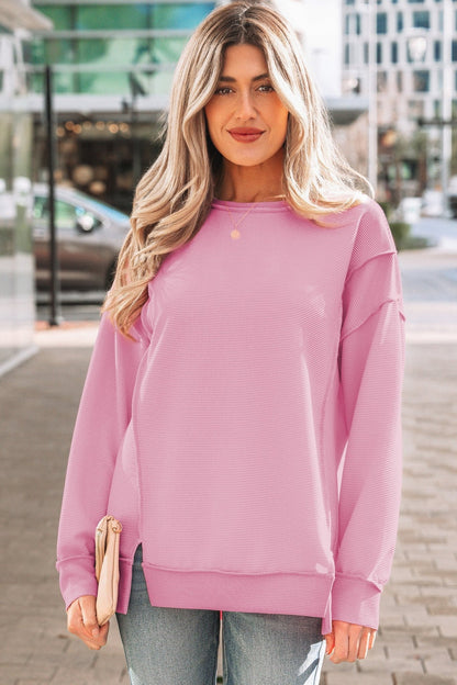 Liv Drop Shoulder Baggy Pullover - Hello Beautiful BoutiqueLong Sleeve TopsThreaded Pear