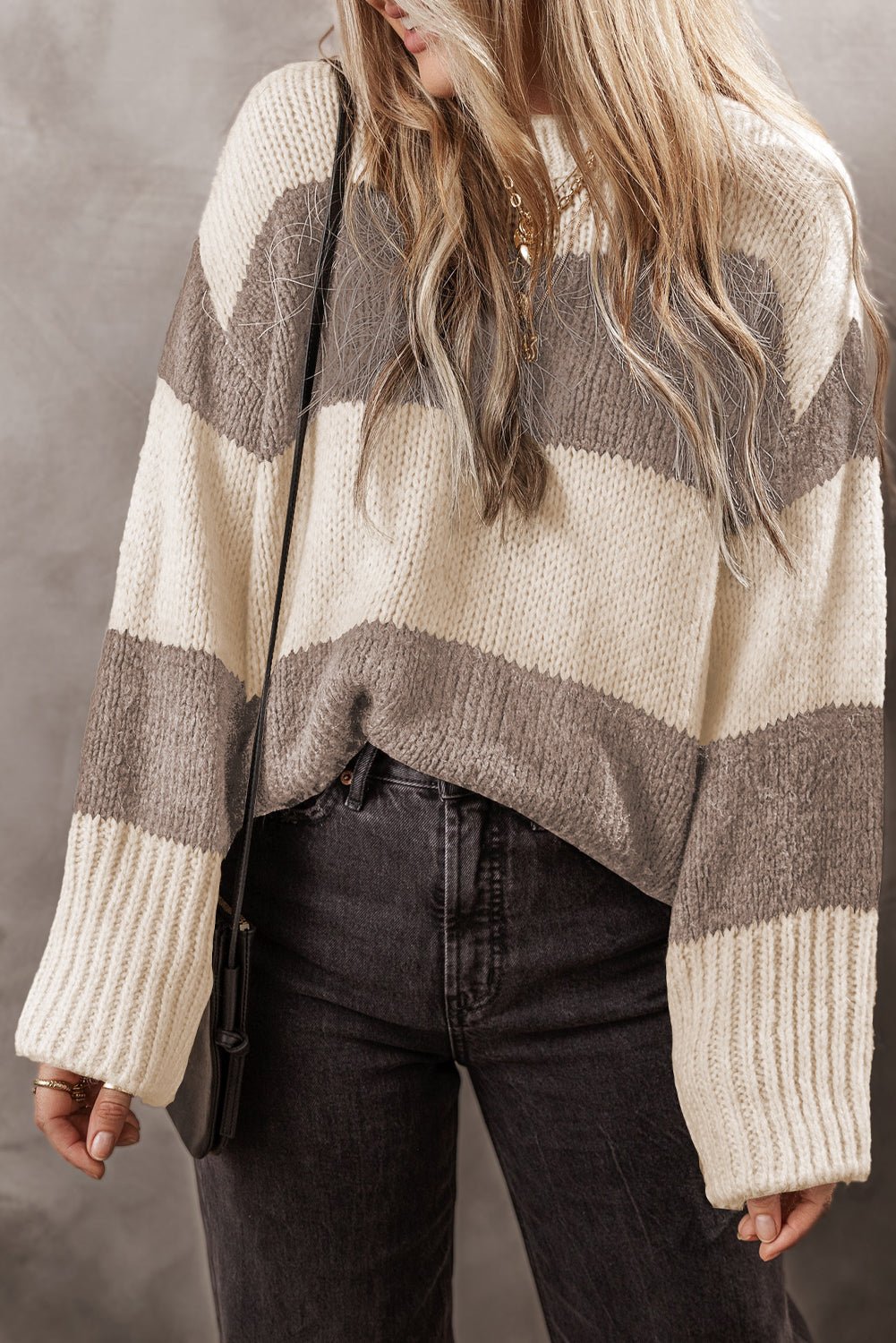 Livia Colorblock Loose Pullover Sweater - Hello Beautiful BoutiqueSweatersThreaded Pear