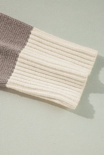 Livia Colorblock Loose Pullover Sweater - Hello Beautiful BoutiqueSweatersThreaded Pear