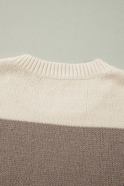 Livia Colorblock Loose Pullover Sweater - Hello Beautiful BoutiqueSweatersThreaded Pear
