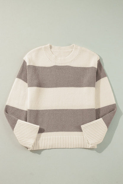 Livia Colorblock Loose Pullover Sweater - Hello Beautiful BoutiqueSweatersThreaded Pear