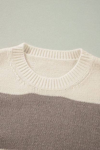 Livia Colorblock Loose Pullover Sweater - Hello Beautiful BoutiqueSweatersThreaded Pear