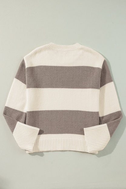 Livia Colorblock Loose Pullover Sweater - Hello Beautiful BoutiqueSweatersThreaded Pear