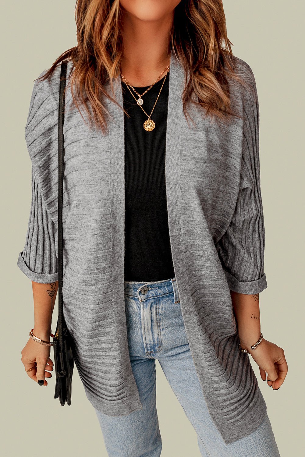 Lolatara Open Front Knit Cardigan - Hello Beautiful BoutiqueCardigansThreaded Pear