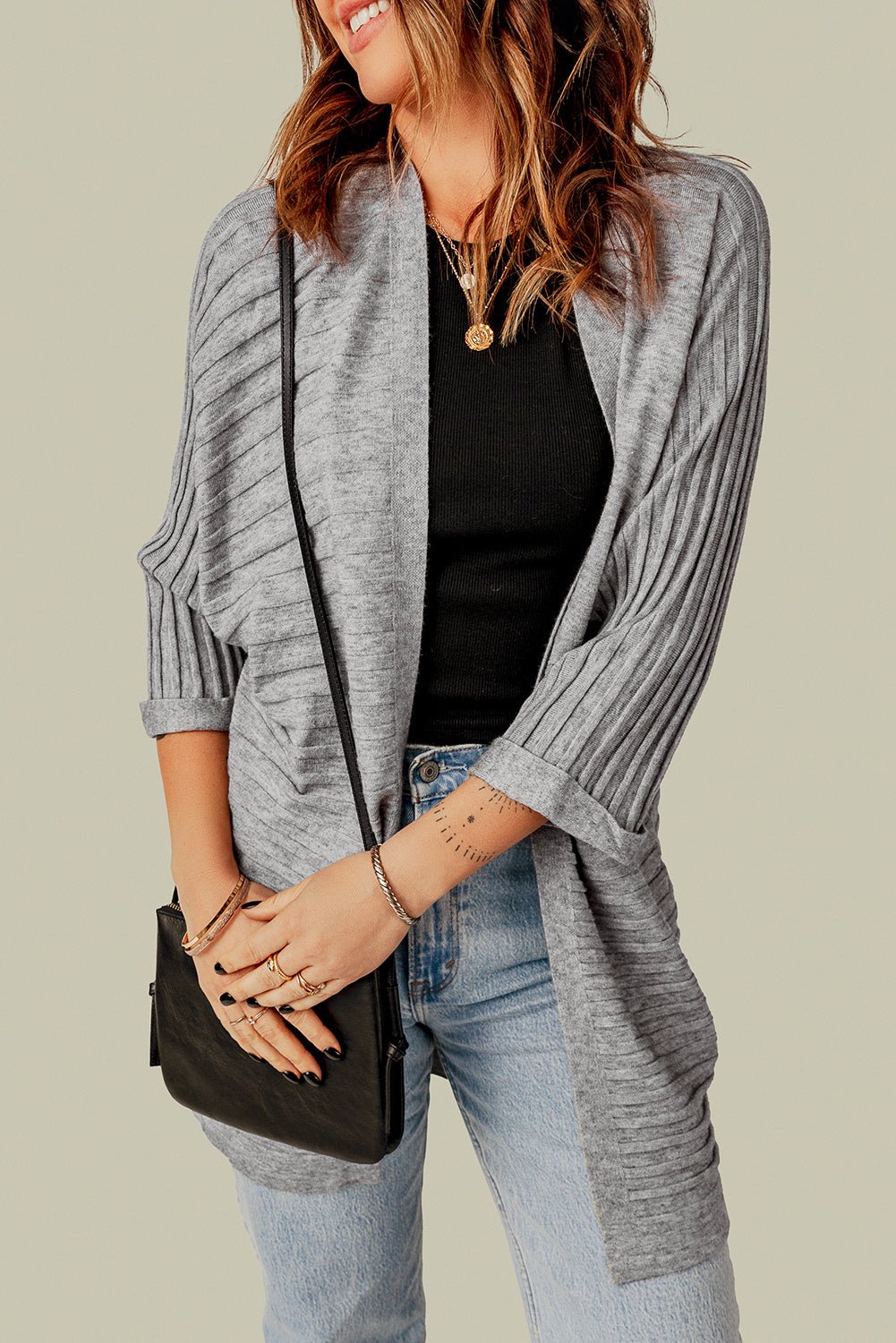 Lolatara Open Front Knit Cardigan - Hello Beautiful BoutiqueCardigansThreaded Pear