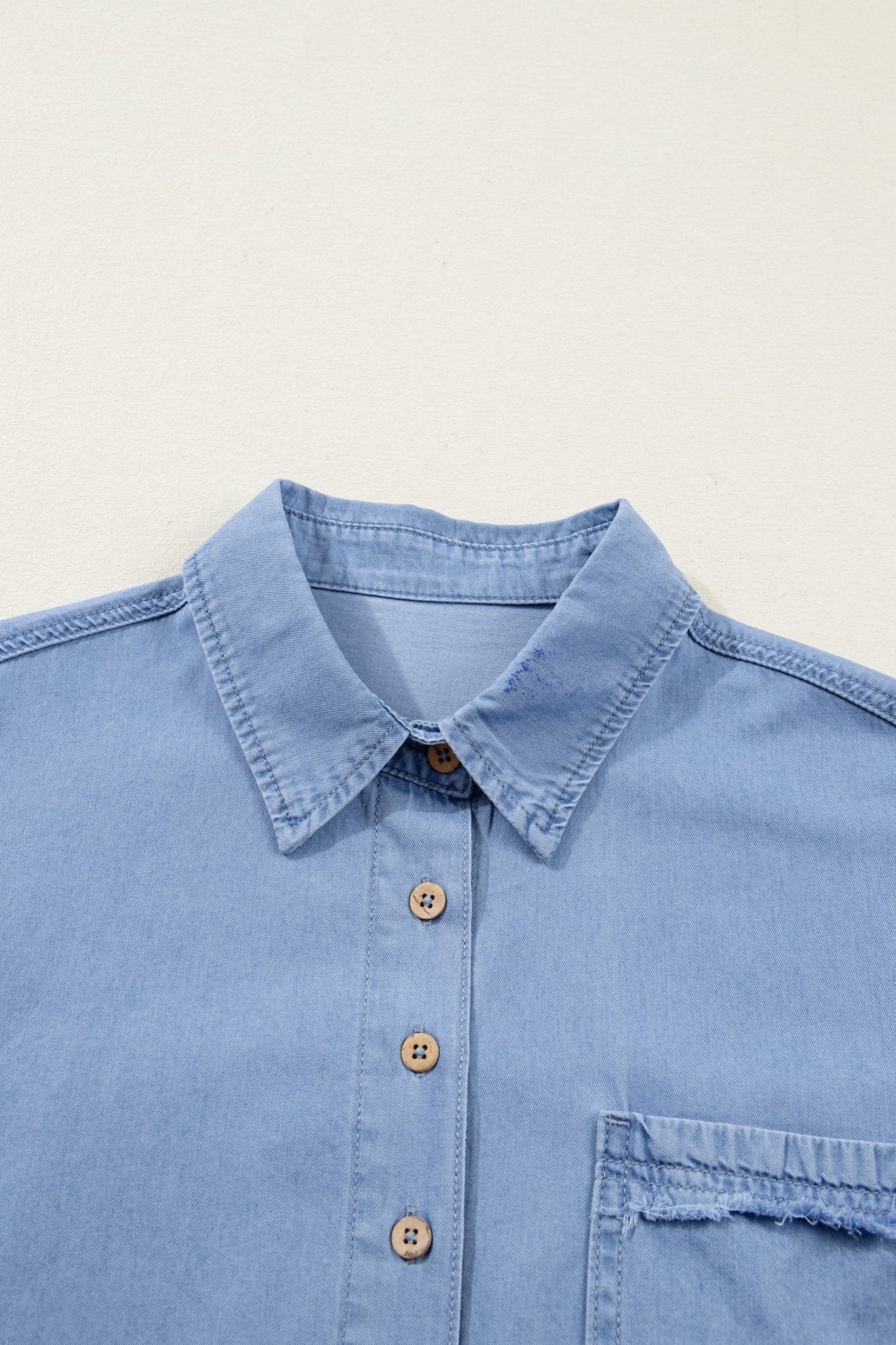 Londyn Bracelet Sleeve Chambray Shirt - Hello Beautiful BoutiqueBlouses & ShirtsThreaded Pear