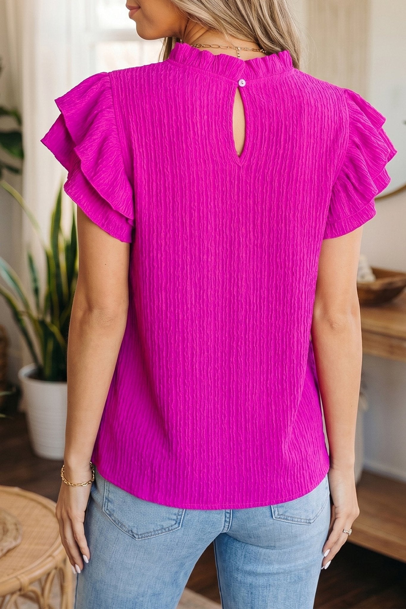 Londyn Trim Short Sleeve Blouse - Hello Beautiful BoutiqueBlouses & ShirtsThreaded Pear