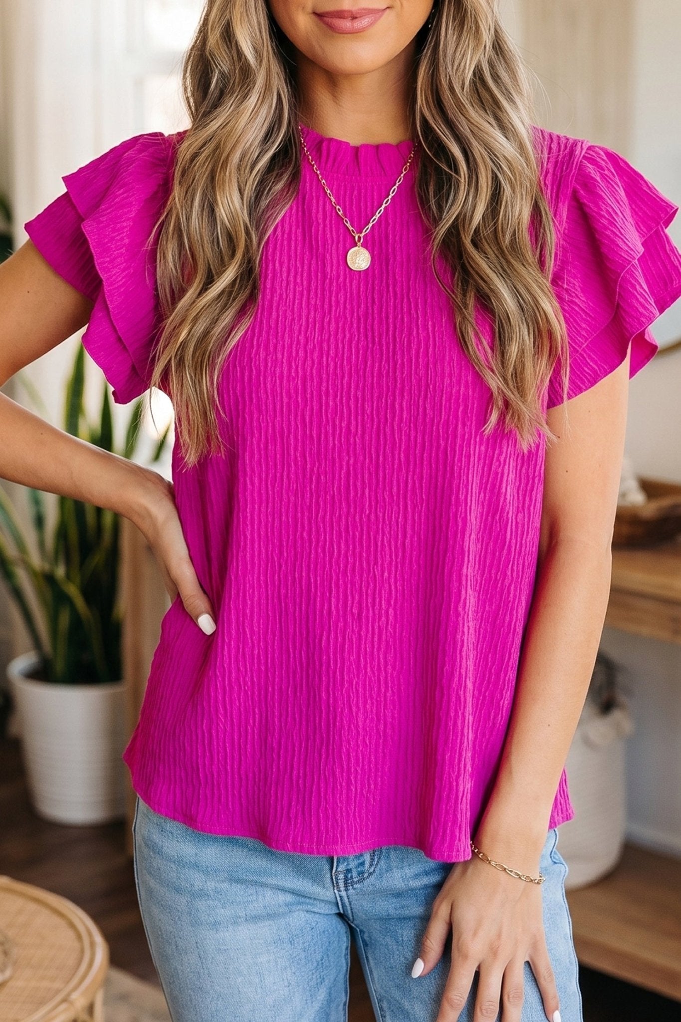 Londyn Trim Short Sleeve Blouse - Hello Beautiful BoutiqueBlouses & ShirtsThreaded Pear