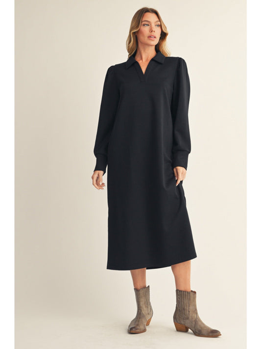 Long Sleeve Midi Dress G15254 - Hello Beautiful BoutiqueDressJodifl