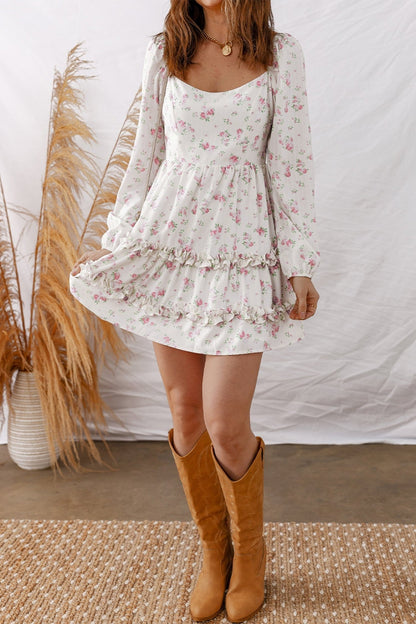 Lottie Detail Flared Mini Dress - Hello Beautiful BoutiqueFloral DressesThreaded Pear