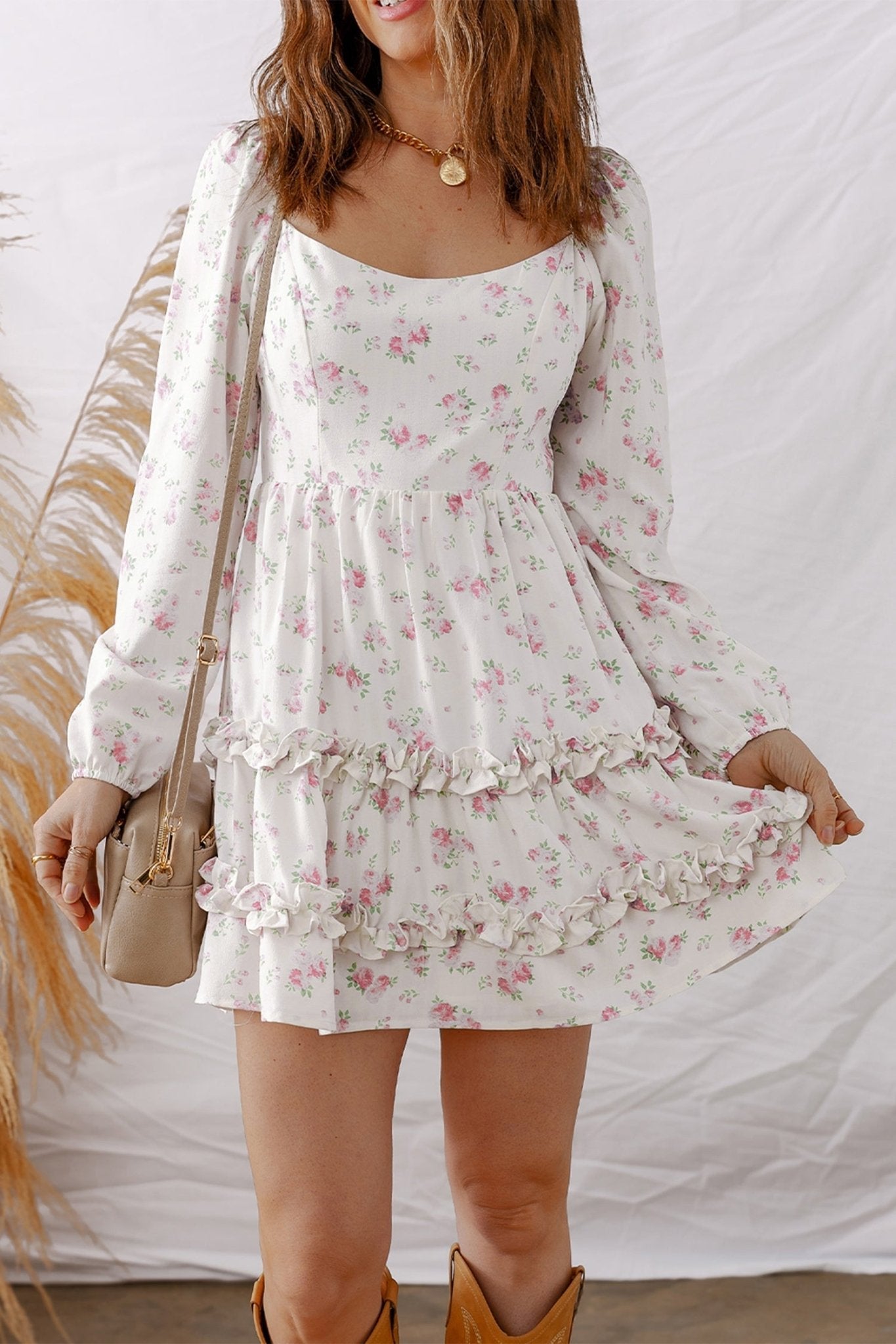 Lottie Detail Flared Mini Dress - Hello Beautiful BoutiqueFloral DressesThreaded Pear