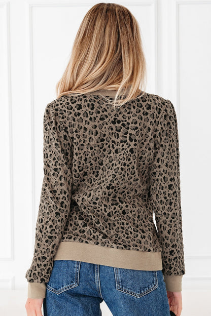 Lottie Ribbed Trim Print Long Sleeve Top - Hello Beautiful BoutiqueLong Sleeve TopsThreaded Pear