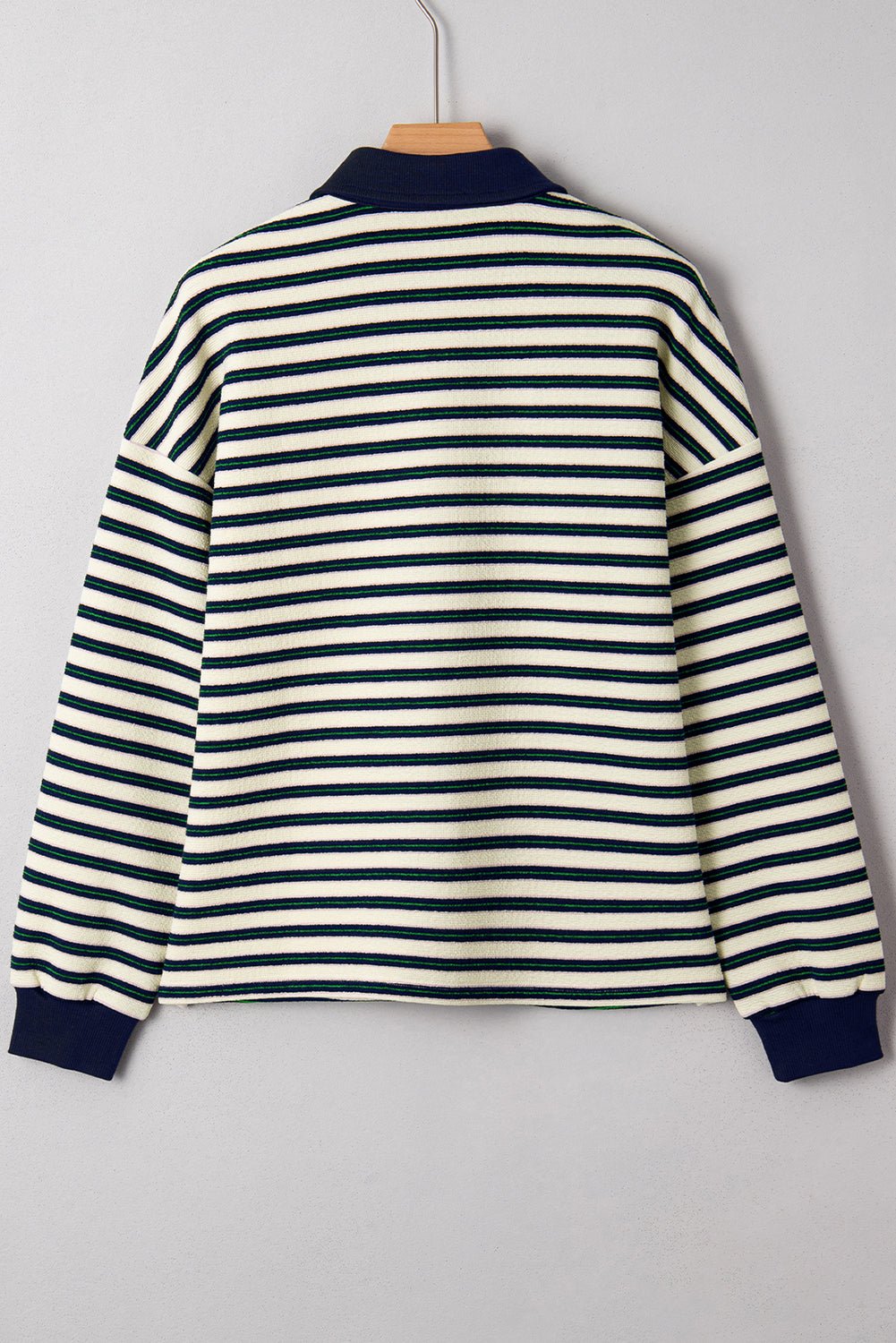Louisa Contrast Collar Zip Long Sleeve Top - Hello Beautiful BoutiqueLong Sleeve TopsThreaded Pear