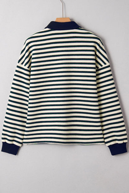 Louisa Contrast Collar Zip Long Sleeve Top - Hello Beautiful BoutiqueLong Sleeve TopsThreaded Pear