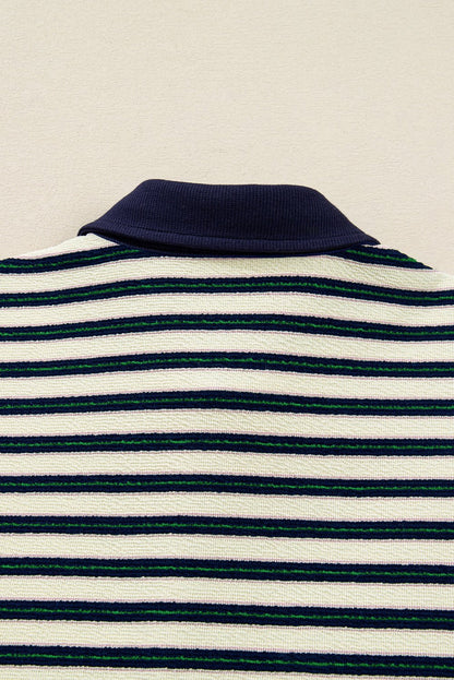Louisa Contrast Collar Zip Long Sleeve Top - Hello Beautiful BoutiqueLong Sleeve TopsThreaded Pear