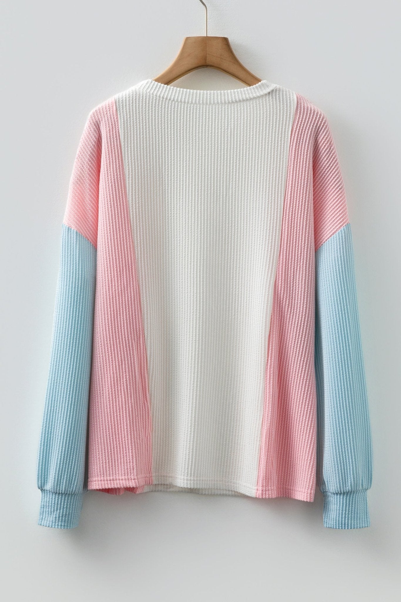 Louise Color Block Corded Long Sleeve Top - Hello Beautiful BoutiqueLong Sleeve TopsThreaded Pear