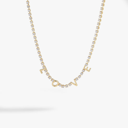 "Love" Crystal Tennis Necklace - Hello Beautiful BoutiqueNecklacesALEX AND ANI