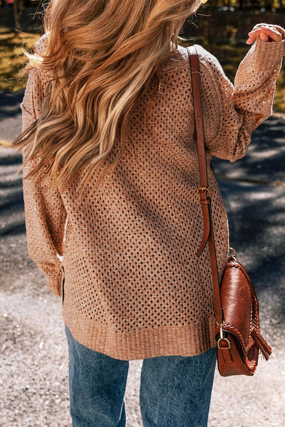 Luciana Eyelet Drop Shoulder Sweater - Hello Beautiful Boutique20% OFFThreaded Pear