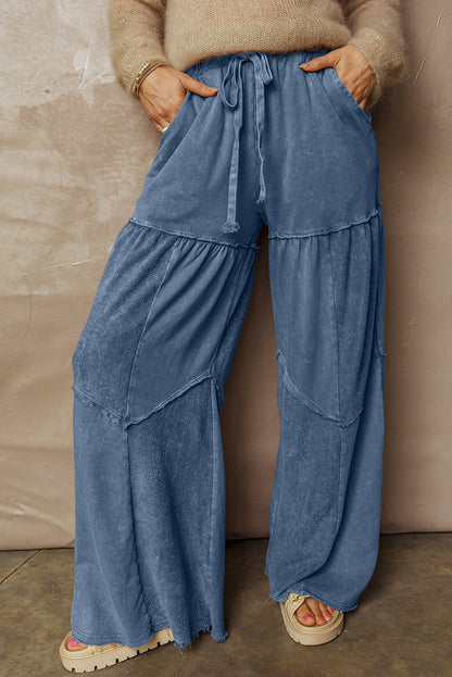 Lucy Leg Patchwork Drawstring Pants - Hello Beautiful BoutiquePants & CulotteThreaded Pear