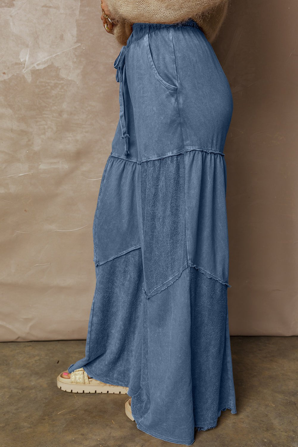 Lucy Leg Patchwork Drawstring Pants - Hello Beautiful BoutiquePants & CulotteThreaded Pear