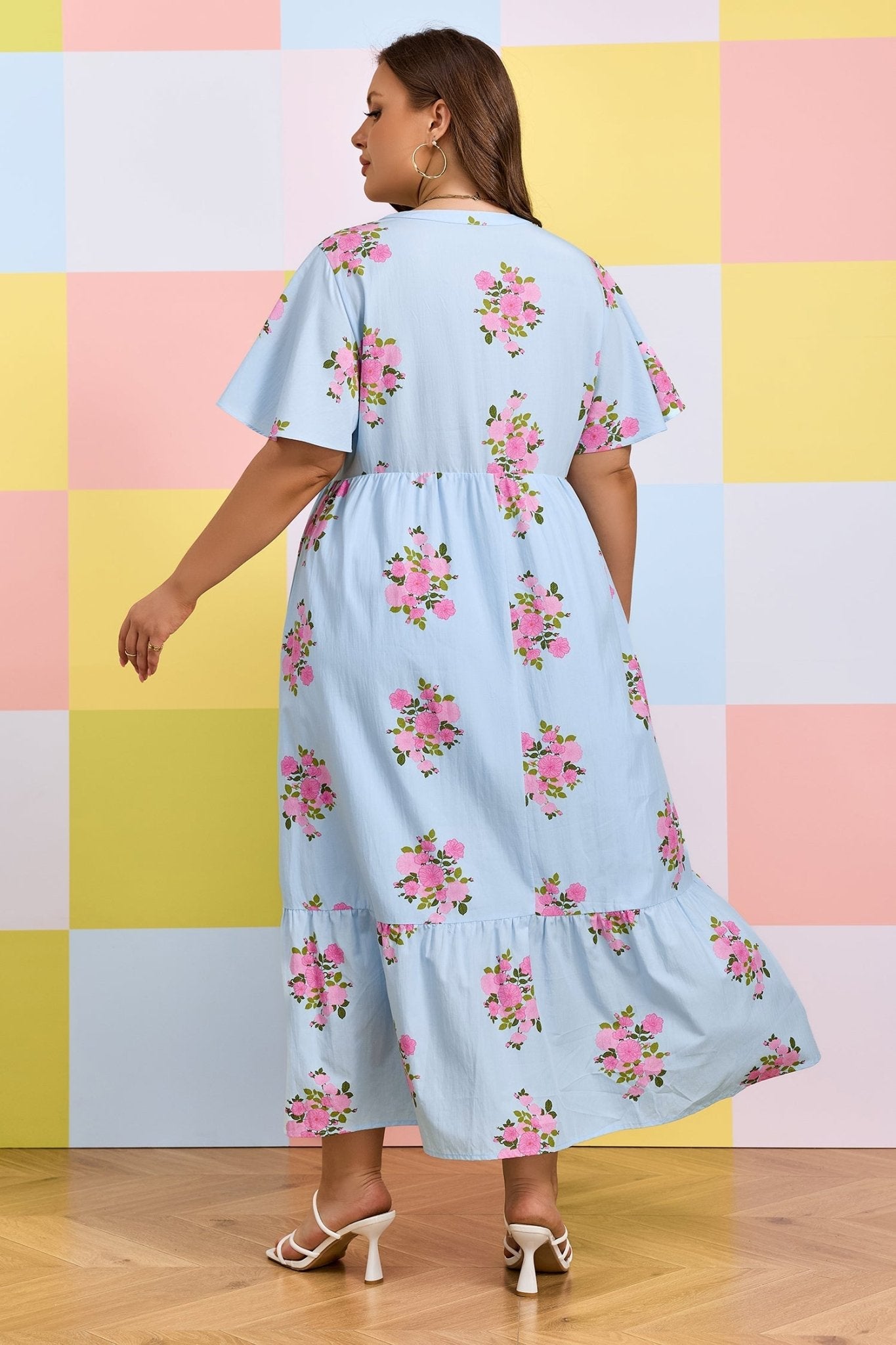 Lucy Print Scalloped Trim PLUS Dress - Hello Beautiful BoutiquePlus Size Maxi DressesThreaded Pear