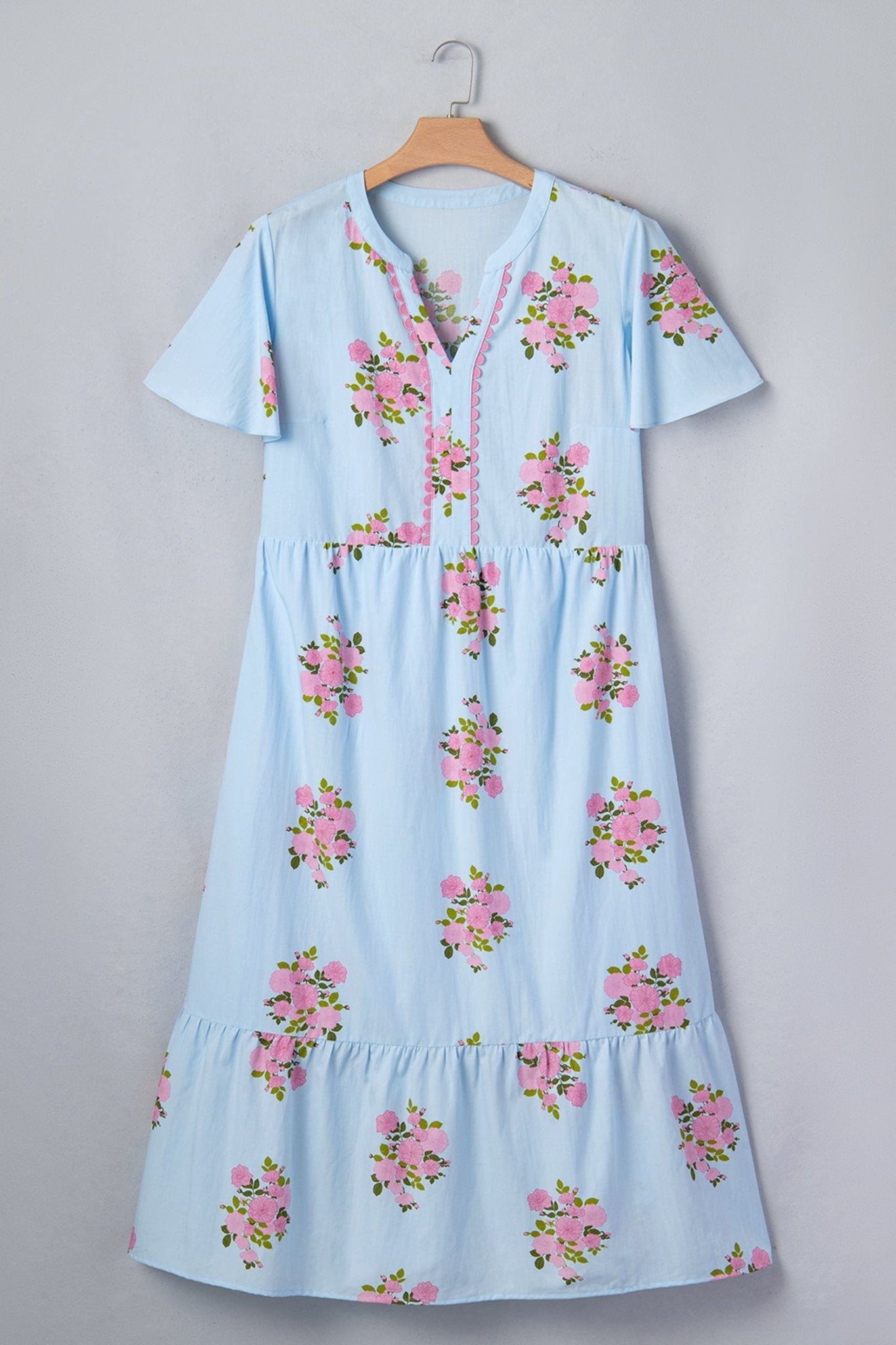 Lucy Print Scalloped Trim PLUS Dress - Hello Beautiful BoutiquePlus Size Maxi DressesThreaded Pear