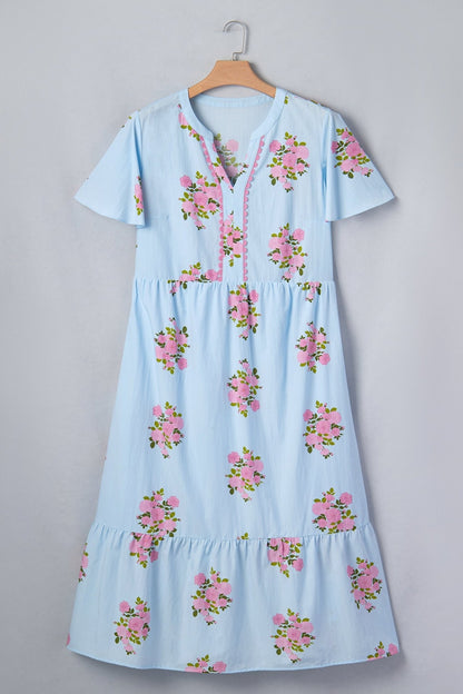 Lucy Print Scalloped Trim PLUS Dress - Hello Beautiful BoutiquePlus Size Maxi DressesThreaded Pear