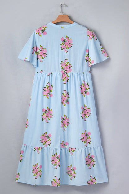 Lucy Print Scalloped Trim PLUS Dress - Hello Beautiful BoutiquePlus Size Maxi DressesThreaded Pear