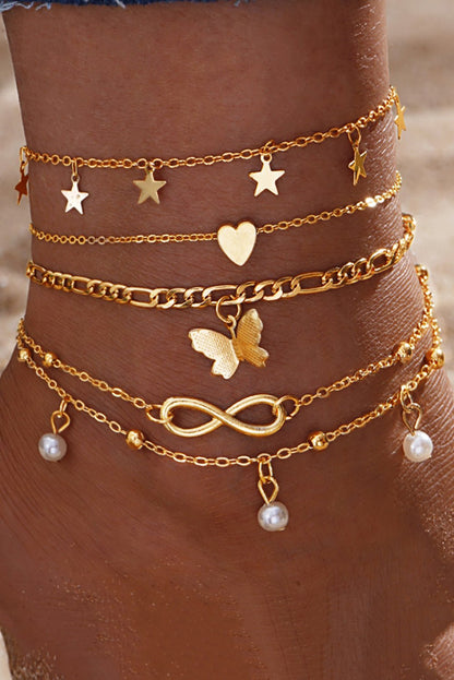 Luisa Butterfly Layer Pendant anklet - Hello Beautiful BoutiqueJewelryThreaded Pear
