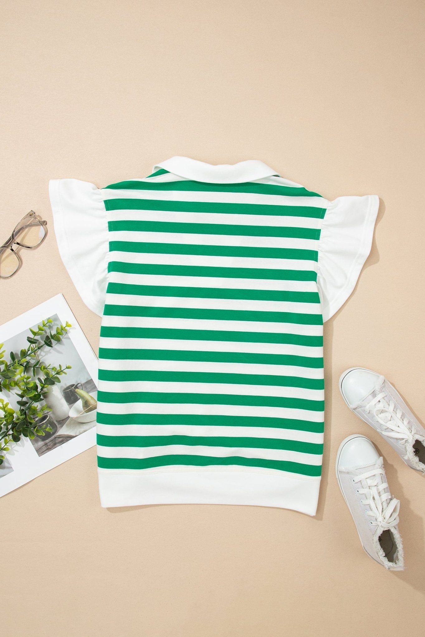 Luisa Ruffled Short Sleeve Blouse - Hello Beautiful BoutiqueBlouses & ShirtsThreaded Pear