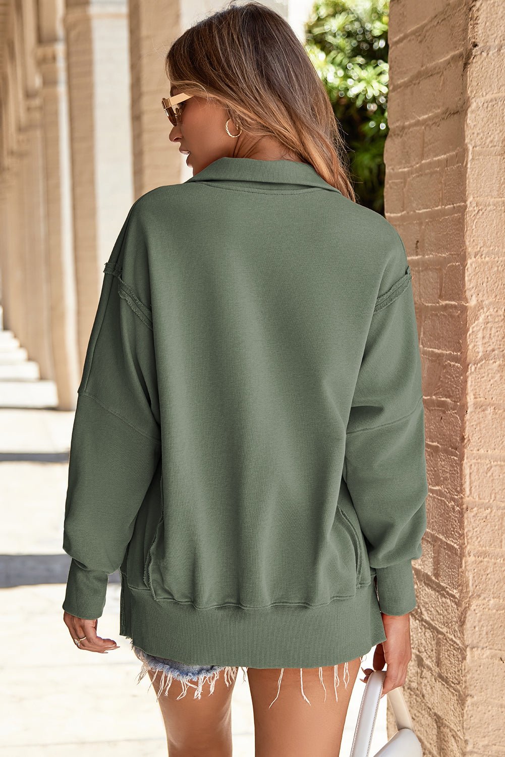 Luminy Baggy Sweatshirt with Slits - Hello Beautiful BoutiqueSweatshirts & HoodiesThreaded Pear