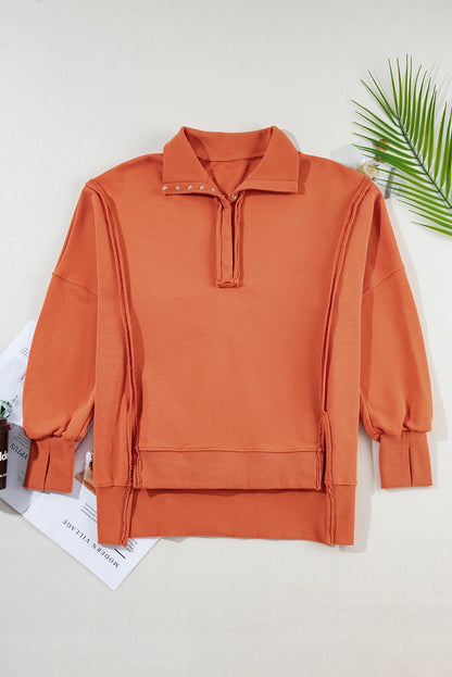Luminy Baggy Sweatshirt with Slits - Hello Beautiful BoutiqueSweatshirts & HoodiesThreaded Pear