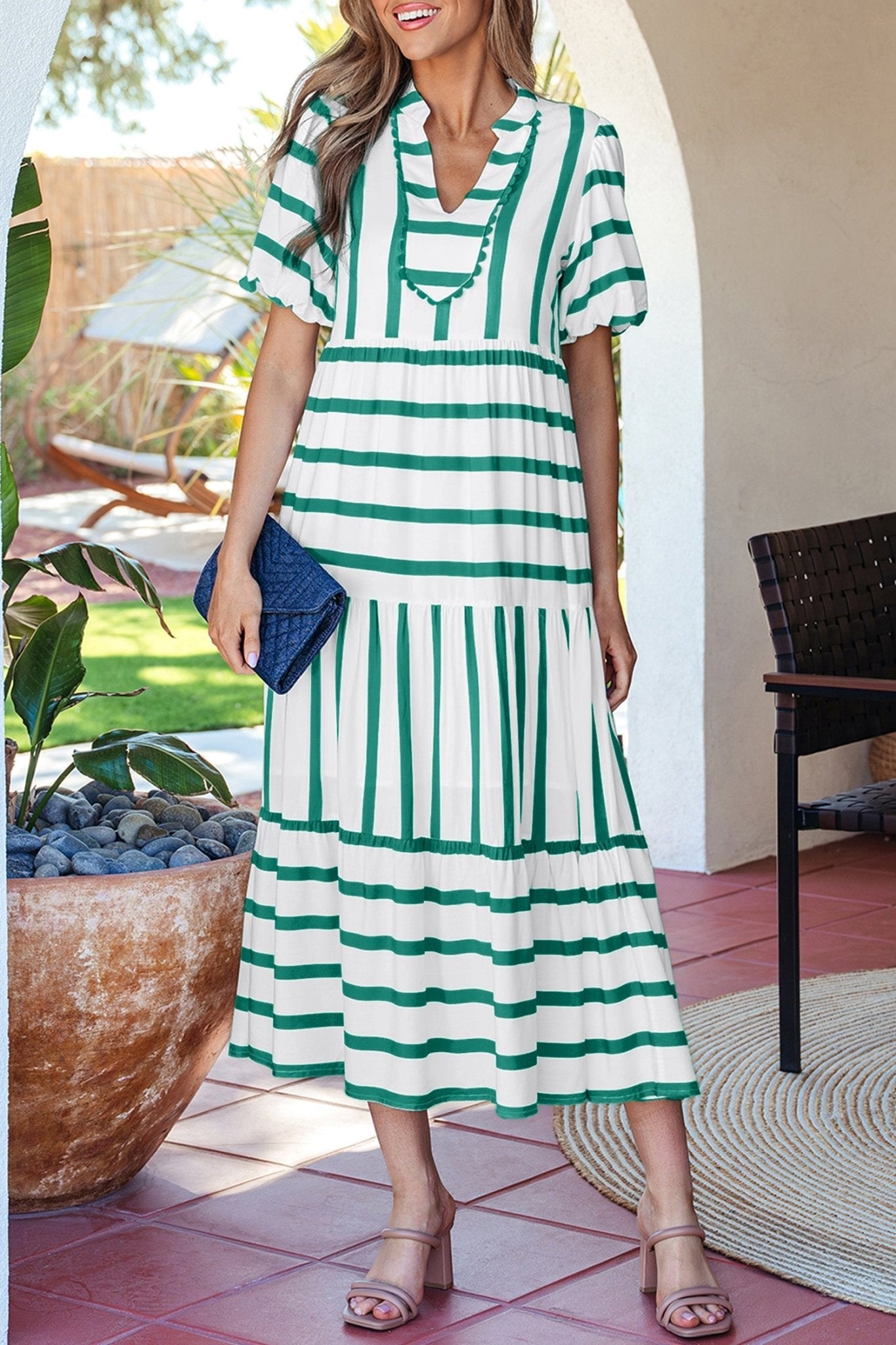 Luna Half Sleeve Vacation Dress - Hello Beautiful BoutiqueMidi DressesThreaded Pear