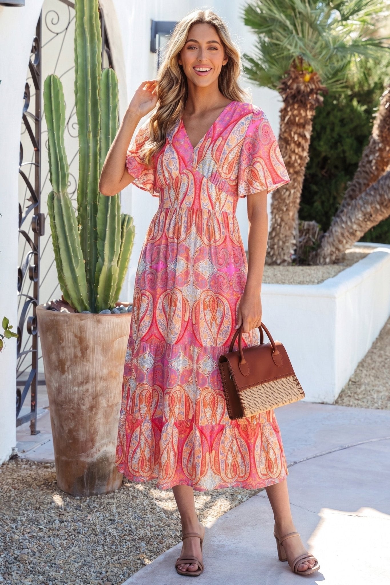 Luz Sleeve Boho Maxi Dress - Hello Beautiful BoutiqueFloral DressesThreaded Pear