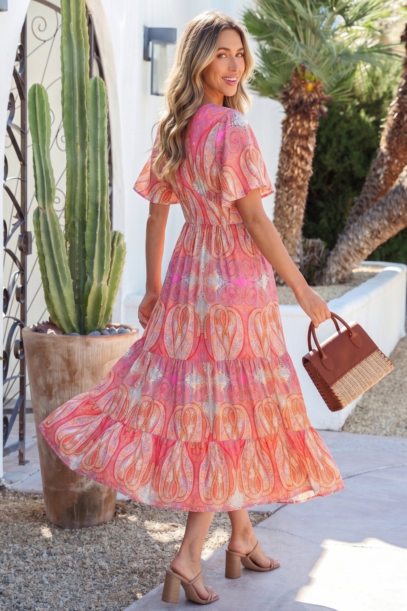 Luz Sleeve Boho Maxi Dress - Hello Beautiful BoutiqueFloral DressesThreaded Pear