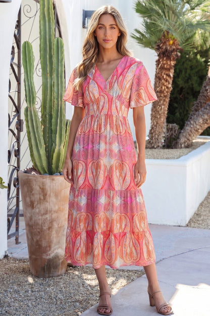Luz Sleeve Boho Maxi Dress - Hello Beautiful BoutiqueFloral DressesThreaded Pear