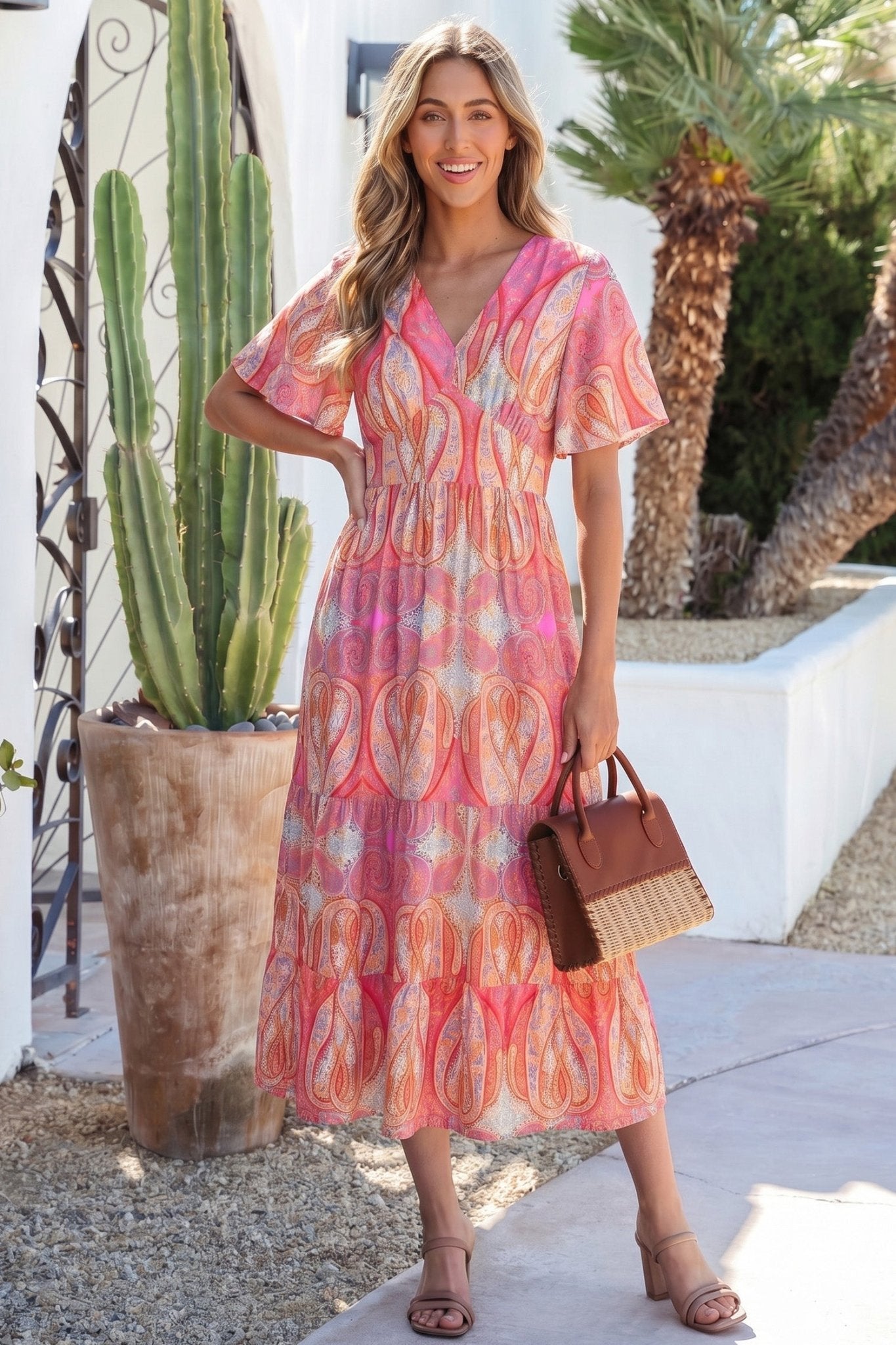 Luz Sleeve Boho Maxi Dress - Hello Beautiful BoutiqueFloral DressesThreaded Pear