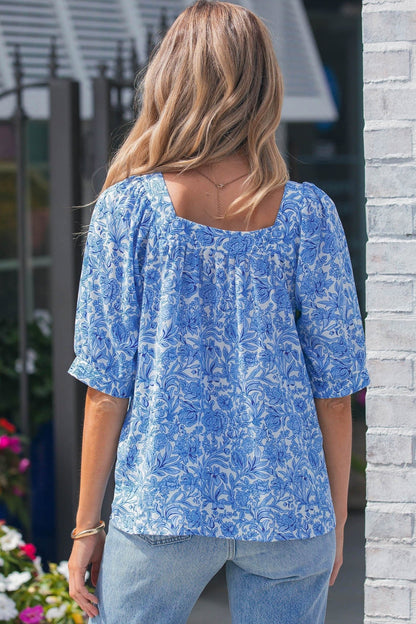 Lyanna Sleeve Pleated Floral Blouse - Hello Beautiful BoutiqueBlouses & ShirtsThreaded Pear