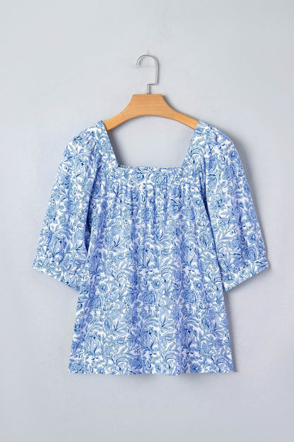 Lyanna Sleeve Pleated Floral Blouse - Hello Beautiful BoutiqueBlouses & ShirtsThreaded Pear