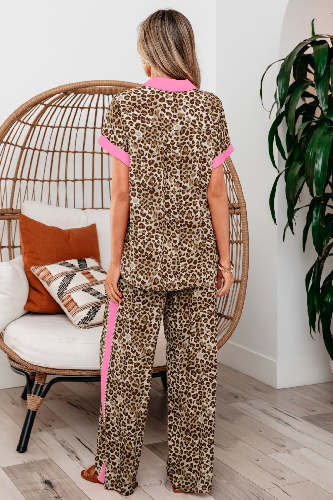 Lylah Contrast Trim Lounge Set - Hello Beautiful BoutiquePant SetsThreaded Pear