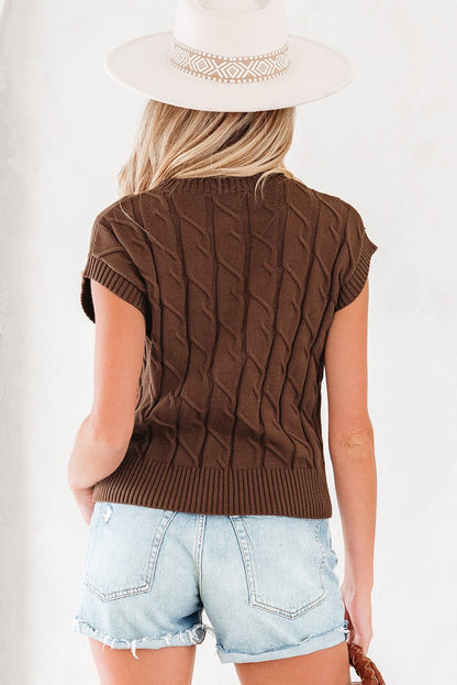 Lyrajira Texture Short Sleeve Sweater - Hello Beautiful BoutiqueShort Sleeve SweatersThreaded Pear
