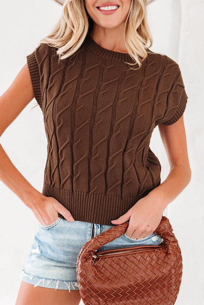 Lyrajira Texture Short Sleeve Sweater - Hello Beautiful BoutiqueShort Sleeve SweatersThreaded Pear
