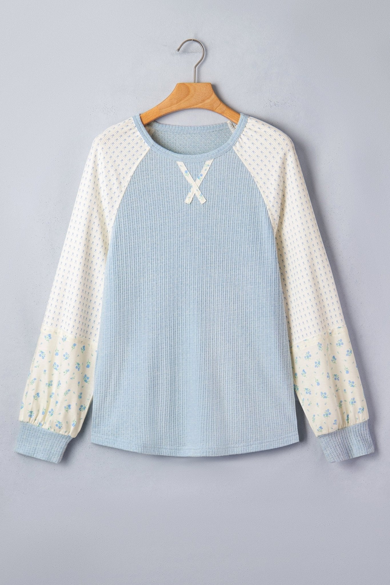 Lyric Block Floral Patchwork Long Sleeve Top - Hello Beautiful BoutiqueLong Sleeve TopsThreaded Pear