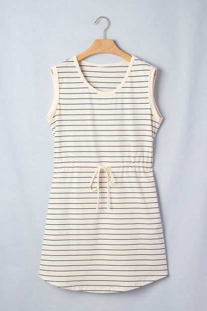 Mabel Stripe Drawstring Tunic Tank - Hello Beautiful BoutiqueMini DressesThreaded Pear