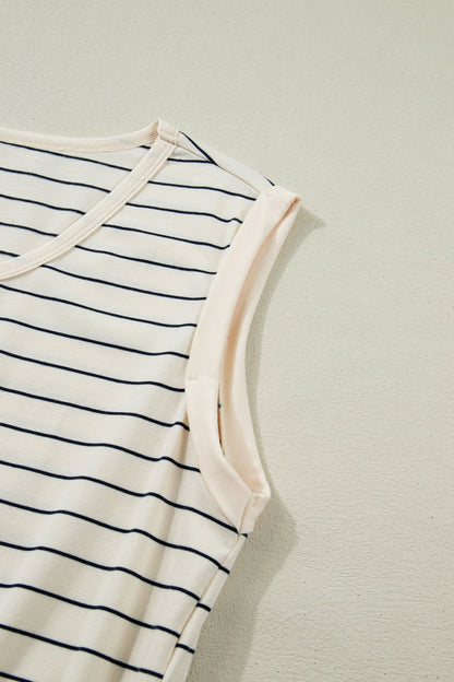 Mabel Stripe Drawstring Tunic Tank - Hello Beautiful BoutiqueMini DressesThreaded Pear