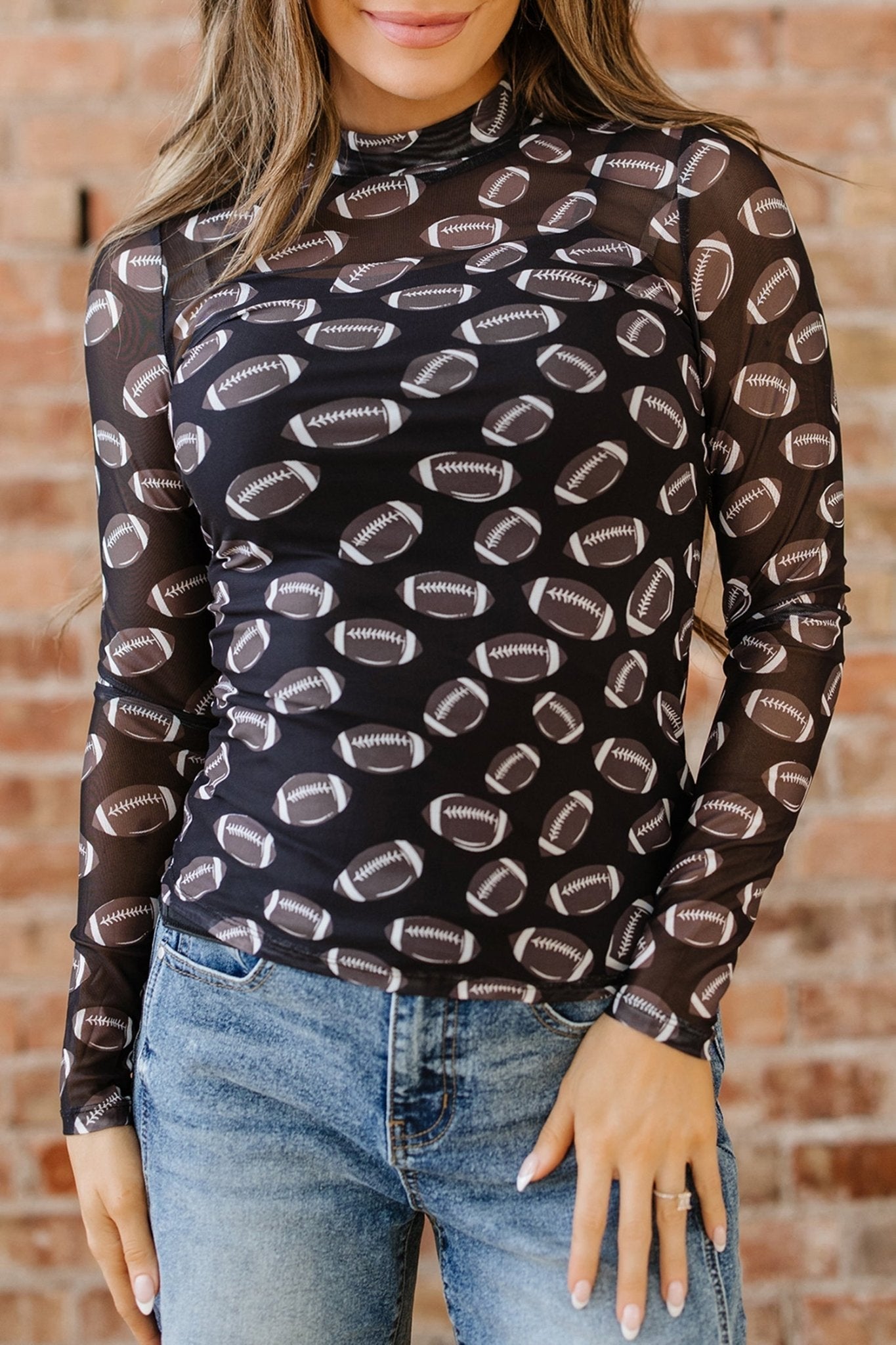 Maci Rugby Mesh Sheer Long Sleeve Top - Hello Beautiful Boutique15% OFFThreaded Pear